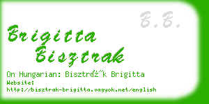 brigitta bisztrak business card